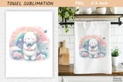 Valentines Day Watercolor Towel Sublimation|Kids Towel Product Image 1
