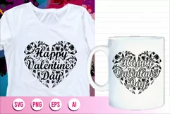 valentines day quotes mandala svg, t shirt, mug, stickers Product Image 1