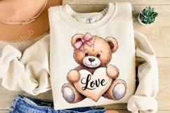 Valentine's Day Bear Clipart Png, Bear With Heart Png Love Product Image 3