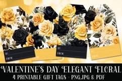 Valentine&#039;s Day Elegant Roses Printable Gift Tags &amp; Sheet 11 Product Image 1
