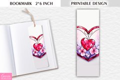 Vintage Stained Glass Heart|Bookmark Printable Design Product Image 1