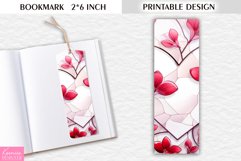 Retro Floral Stained Glass Bookmark Printable Design Product Image 1