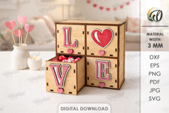Valentine Boxes With Drawers Bundle Lasercut.Candy Box SVG Product Image 2