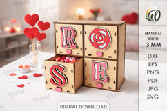 Valentine Boxes With Drawers Bundle Lasercut.Candy Box SVG Product Image 7