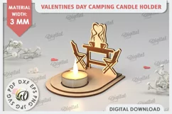 Valentine's Day Camping Candle Holder Laser Cut. Love SVG Product Image 1