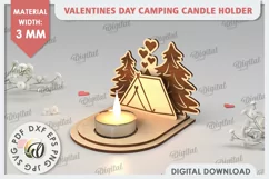 Valentine's Day Camping Candle Holder Laser Cut. Love SVG Product Image 1