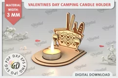 Valentine's Day Camping Candle Holder Laser Cut. Love SVG Product Image 1