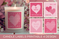 Valentine Candle Label Printable, Romantic Candle Label Product Image 1