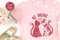 Valentines Day Cats Couple with Heart SVG Cut File for T-Shirt