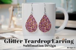 Chunky Glitter Earring, Teardrop Earring Sublimation Design Product Image 1