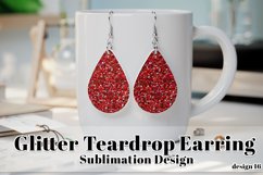 Chunky Glitter Earring, Teardrop Earring Sublimation Designr Product Image 1