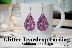 Chunky Glitter Earring, Teardrop Earring Sublimation Designp Product Image 1