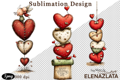 Valentines Heart and angel Clipart. Love png Product Image 1