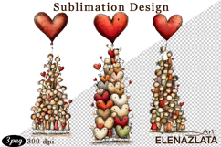 Valentines Heart and angel Clipart. Love png Product Image 1