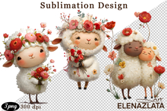 Valentines Day clipart|Cute lamb, animals clipart Product Image 1