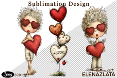 Valentines Heart and angel Clipart. Love png Product Image 1