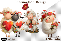 Valentines Day clipart|Cute lamb, animals clipart Product Image 1