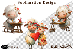 Valentines Day clipart|Cute lamb, animals clipart Product Image 1