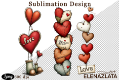 Valentines Heart and angel Clipart. Love png Product Image 1