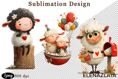 Valentines Day clipart|Cute lamb, animals clipart Product Image 1