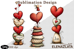 Valentines Heart and angel Clipart. Love png Product Image 1