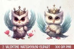 Chibi Angel Kitty Valentine Clipart, Valentines PNG Product Image 1