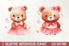 Little Bear Valentine Clipart, Valentines PNG Product Image 1