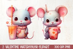 Chibi Koala Pink Valentine ClipArt, Valentines PNG Product Image 1