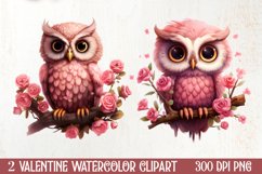 Owl Valentines Day Sublimation Clipart, Christmas Clipart Product Image 1