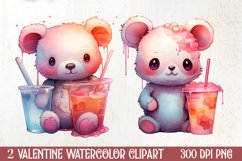 Chibi Koala Pink Valentine ClipArt, Valentines PNG Product Image 1