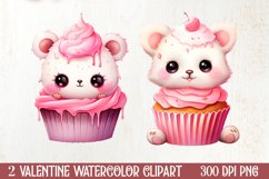 Chibi Koala Pink Valentine ClipArt, Valentines PNG Product Image 1