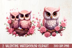 Owl Valentines Day Sublimation Clipart, Christmas Clipart Product Image 1