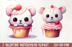 Chibi Koala Pink Valentine ClipArt, Valentines PNG Product Image 1