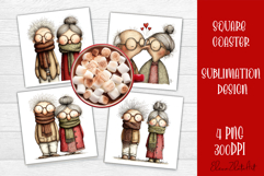 Valentines Day square coasters |love funny lamb sublimation Product Image 1
