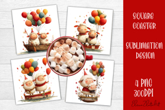 Valentines Day square coasters |love funny lamb sublimation Product Image 1