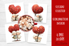 Valentines Day square coasters |love funny lamb sublimation Product Image 1