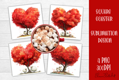 Valentines Day square coasters |love funny lamb sublimation Product Image 1