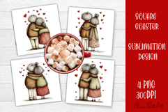 Valentines Day square coasters |love funny lamb sublimation Product Image 1