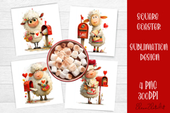 Valentines Day square coasters |love funny lamb sublimation Product Image 1