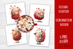 Valentines Day square coasters |love funny lamb sublimation Product Image 1