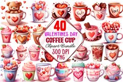 Valentines Day Coffee Cup Clipart Bundle, Valentine Coffee Cup Clipart, Coffee Cup Clipart, Coffee Cup Sublimation, Coffee Cup watercolor, Watercolor Coffee Cup, Watercolor Clipart, Watercolor Illustration, Watercolor Clipart Bundle, Valentine Coffee Cup 