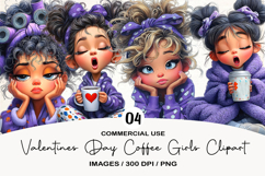 Valentines Day Coffee Girls Clipart Product Image 1