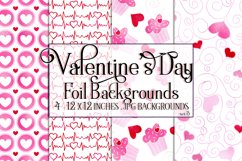 Valentine's Day, Foil Texture Hearts 12x12 Backgrounds, s3 Product Image 1