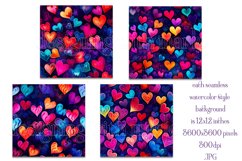 Valentine&#039;s Day, Colorful Neon Hearts, Seamless Patterns, s2 Product Image 2