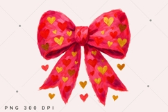 Valentines Day Coquette Bow PNG, Valentine Brushstroke Png Product Image 1
