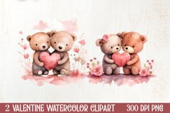 Valentines Day Couple Teddy Bear, Christmas Clipart Product Image 1