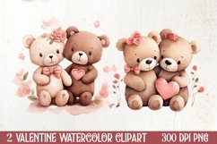 Valentines Day Couple Teddy Bear, Christmas Clipart Product Image 1