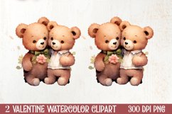 Valentines Day Couple Teddy Bear, Christmas Clipart Product Image 1