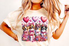 Valentines Day Dogs PNG, Valentine&#039;s Day Puppy Sublimation Product Image 1