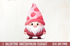 Valentines Day Cute Gnome Clipart, Valentines Clipart Product Image 1